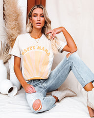 Happy Mama Sunburst Cotton Blend Tee