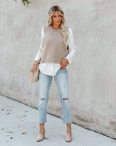 Hartford Contrast Knit Vest Blouse
