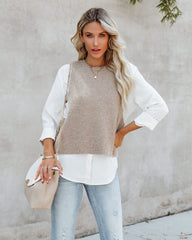 Hartford Contrast Knit Vest Blouse