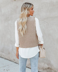 Hartford Contrast Knit Vest Blouse
