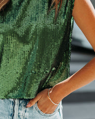 Harvey Padded Shoulder Sequin Blouse