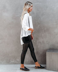 Headquarters Cotton Blend High Low Blouse - White