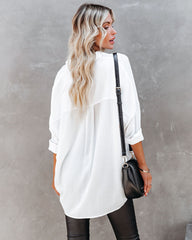 Headquarters Cotton Blend High Low Blouse - White