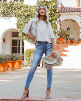 Her Cotton Cropped Tee - Whisper Taupe