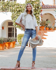 Her Cotton Cropped Tee - Whisper Taupe