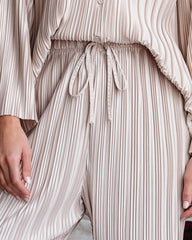 Hey Honey Plisse Pants - Beige