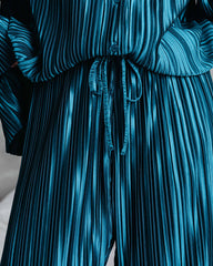Hey Honey Plisse Pants - Teal