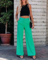 Hidden Gem Pocketed Wide Leg Pants - Green