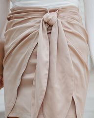 Hilaria Satin Mini Skirt - Champagne - SALE