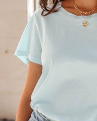 Hillary Cotton Tee - Light Blue