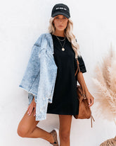 His Cotton Oversized Tee - Black