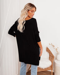 Holiday Weekend Cotton Long Sleeve Tunic - Black