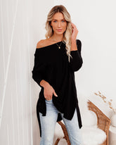Holiday Weekend Cotton Long Sleeve Tunic - Black