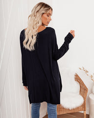 Holiday Weekend Cotton Long Sleeve Tunic - Navy