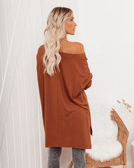 Holiday Weekend Cotton Long Sleeve Tunic - Rust