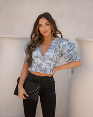 Holloway Cotton Floral Smocked Crop Top