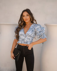 Holloway Cotton Floral Smocked Crop Top