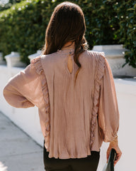 Honeymoon Phase Pleated Ruffle Blouse