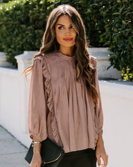 Honeymoon Phase Pleated Ruffle Blouse