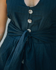 Hooked On Love Cotton Pocketed Halter Romper - Black