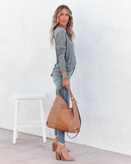 Horizon Long Sleeve Knit Top - Grey