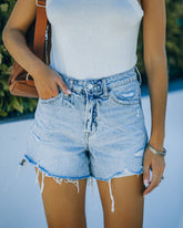 Hudson High Rise Distressed Denim Shorts