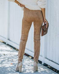 Hudson High Rise Faux Suede Legging - Taupe