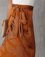 Hutchinson Printed Satin Wrap Midi Skirt