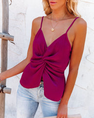 I'm Yours Twist Tank - Sangria