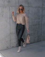 Casually Perfect Cotton Sweatshirt - Taupe