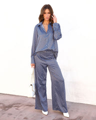 Imelda Satin Print Wide Leg Pants