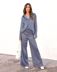 Imelda Satin Print Wide Leg Pants