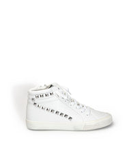 In The Crowd Studded High-Top Sneaker - White