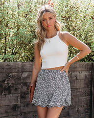 Indio Cotton Ribbed Crop Tank - Ivory