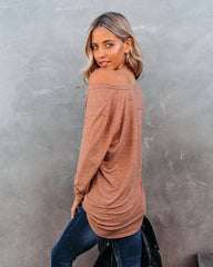 Infinity Cotton Blend Long Sleeve Pocket Top - Mocha