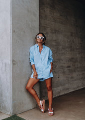 Infinity Cotton Pocketed Shorts - Baby Blue