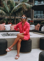 Infinity Cotton Pocketed Shorts - Fuchsia