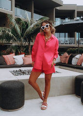 Infinity Cotton Pocketed Shorts - Fuchsia