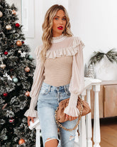 Inquire Ruffle Trim Knit Top