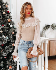 Inquire Ruffle Trim Knit Top