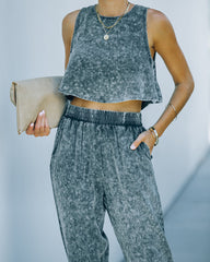 Interval Cotton Blend Acid Wash Crop Top