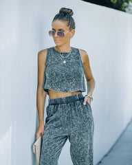 Interval Cotton Blend Acid Wash Crop Top