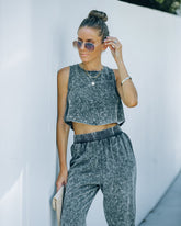 Interval Cotton Blend Acid Wash Crop Top