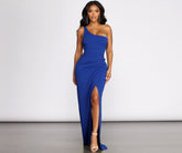 Iris One Shoulder Crepe Dress