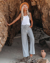 Isadora Cotton Blend Pocketed Wide Leg Pants