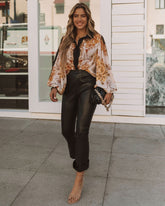 Ivanka Printed Button Down Blouse