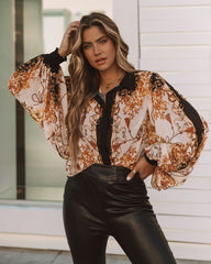 Ivanka Printed Button Down Blouse