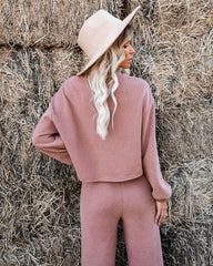 Izzy Cotton Blend Cropped Long Sleeve Top - Mocha