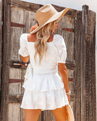 Jaden Cotton Embroidered Wrap Crop Top