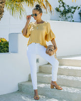 Jaimee Swiss Dot Billowed Top - Pale Yellow